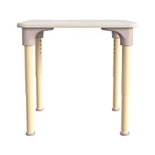 Flash Furniture Bright Beginnings Hercules Square Table, 24 x 24, Height Adjustable, White/Beech (