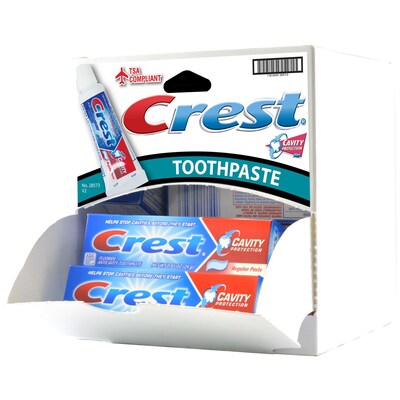 Crest Cavity Protection Toothpaste,  0.85 oz Travel Size Tube, 12 Tubes/Dispensit Box, 12 Dispensit