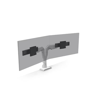 HAT Design Works E5 Adjustable Dual Dynamic Arms, Up to 32, White (E5-D2-WHT)