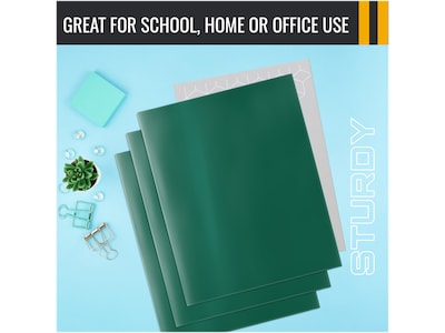 Better Office Glossy 2-Pocket Folder, Dark Green, 25/Pack (80178-25PK)