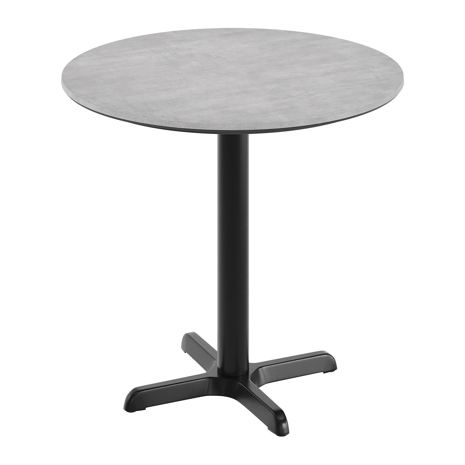 Flash Furniture Acadia 31.25 Round Wooden Dining Table with X-Base, Gray Faux Concrete/Black Base (STRD31CGT2222)