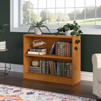 Bush Furniture Universal 30H 2-Shelf Bookcase with Adjustable Shelf, Natural Cherry (WL12466)