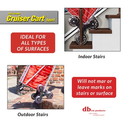 Dbest Stair Climber Cruiser Cart Sport Foldable Grocery Cart, Silver (01-936)
