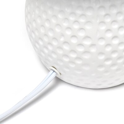 Simple Designs Studded Texture Ceramic Table Lamp, White (LT2084-WHT)