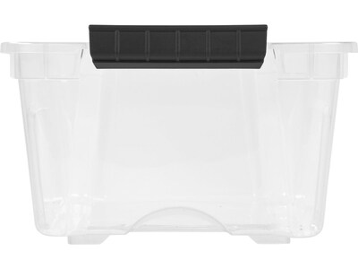 Iris Stack & Pull Stackable Plastic Storage Box, 12 Qt., Clear, 6/Pack (100300)