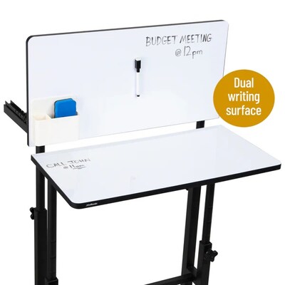 Mind Reader 21"W Adjustable Standing Whiteboard Desk, Black (SDWBOARD-BLK)