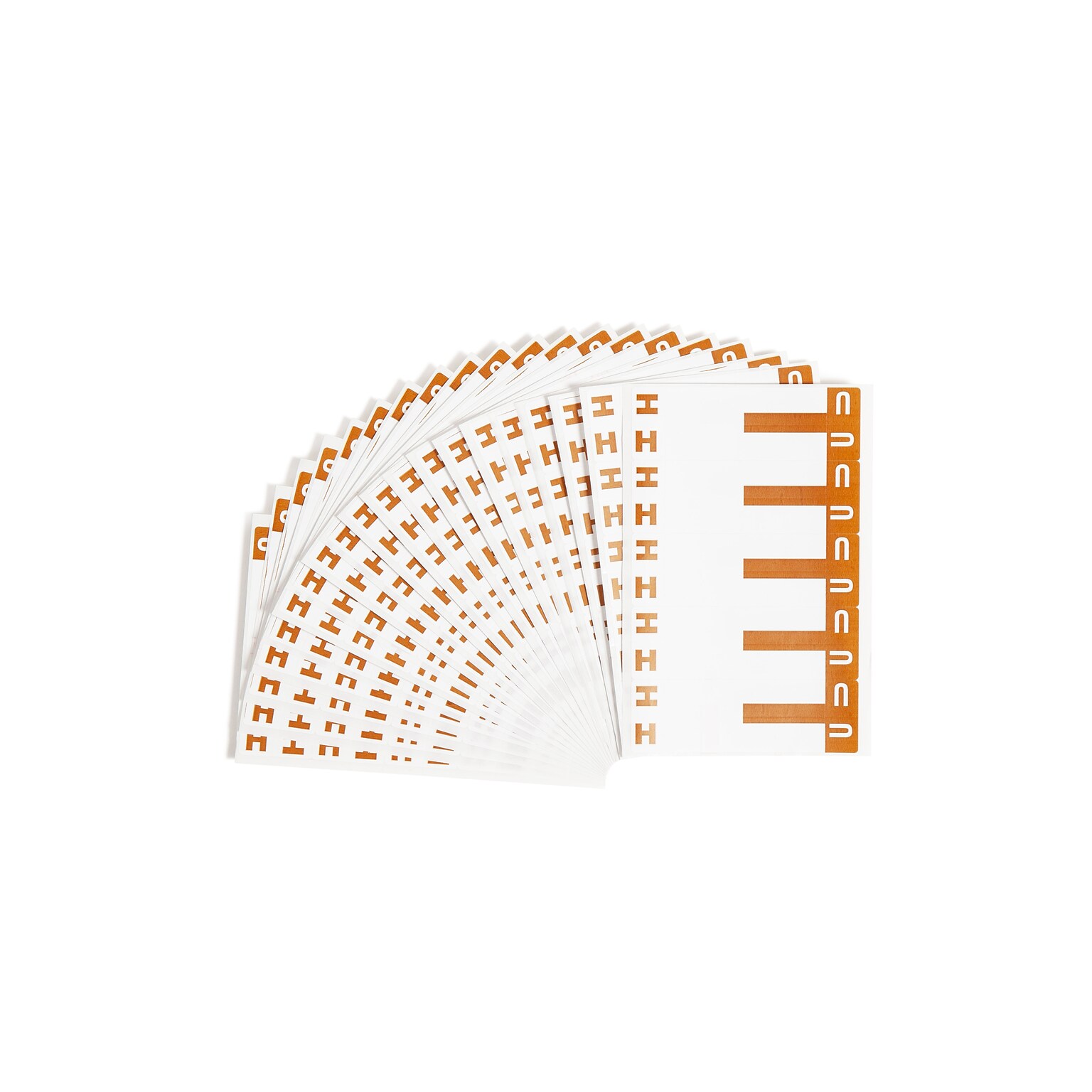 Alphabetical Character Labels, H And U, Dark Brown, 100/Pk