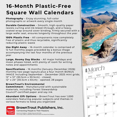2026 BrownTrout Montana Wild & Scenic 12" x 12" Monthly Wall Calendar (9798330704699)