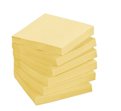Post-it Greener Notes, 3 x 3, Canary Yellow, 75 Sheets/Pad, 24 Pads/Pack (654R-24CP-CY)