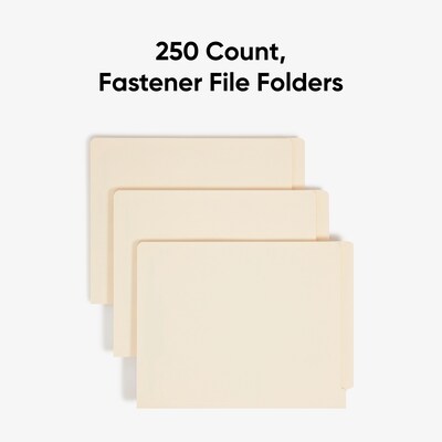 Smead Shelf-Master End Tab File Folder, Straight Cut, Letter Size, Assorted, 250/Box (34125)