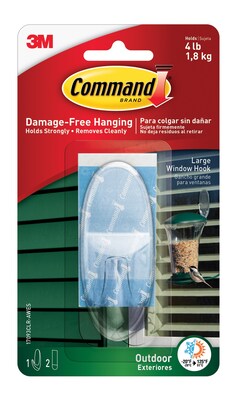 Command  Large Window Hook, 4 lb., Clear (17093CLR-AWES)