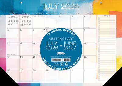 2026-2027 Willow Creek 17 x 12 Academic Monthly Desk Calendar, Abstract Art (64665)