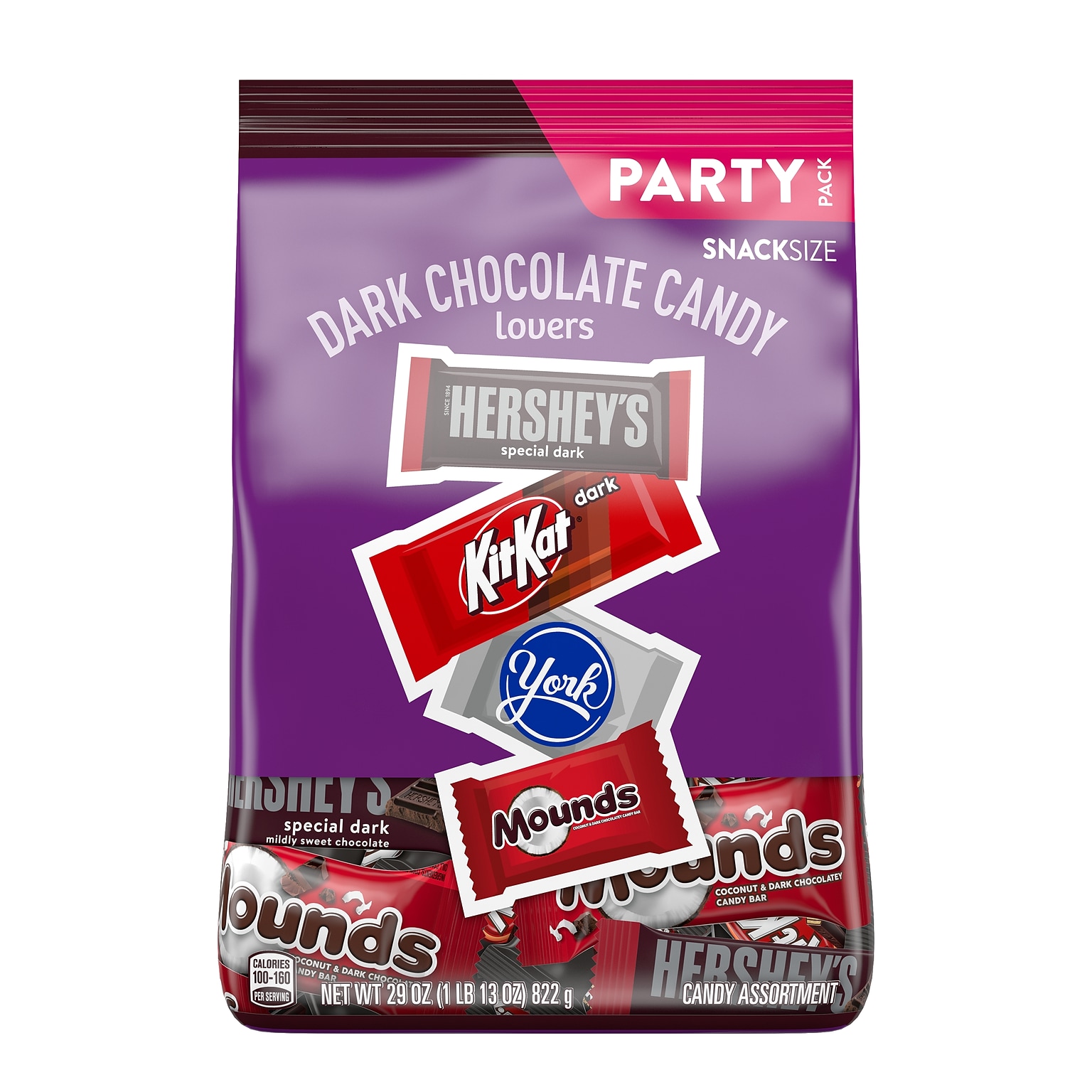 Hershey Assorted Dark Chocolate Lovers Snack Size Party Pack, 29 oz. (HEC45722)