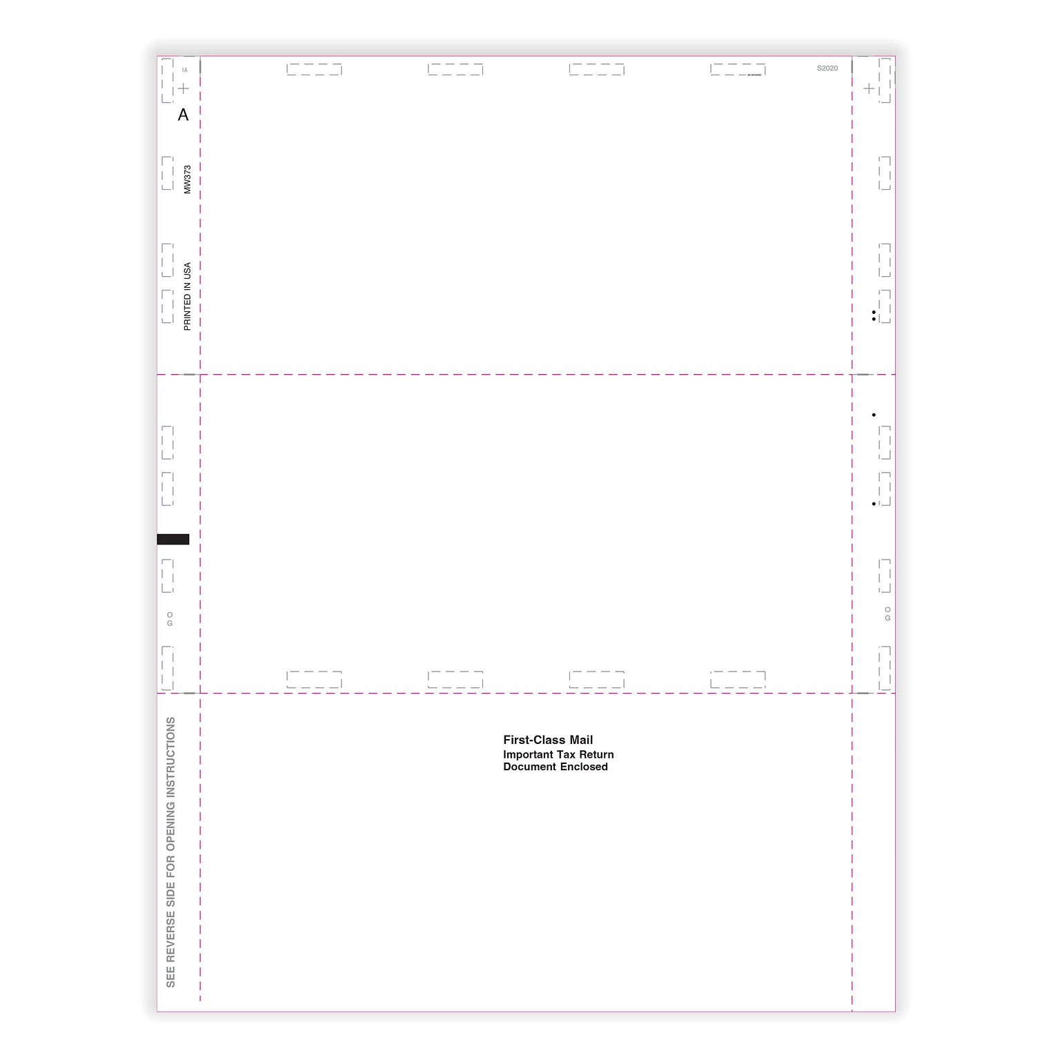 ComplyRight 2025 1099 Blank Tax Form, 1-Part, 3-Up, White, 500 (5508B)