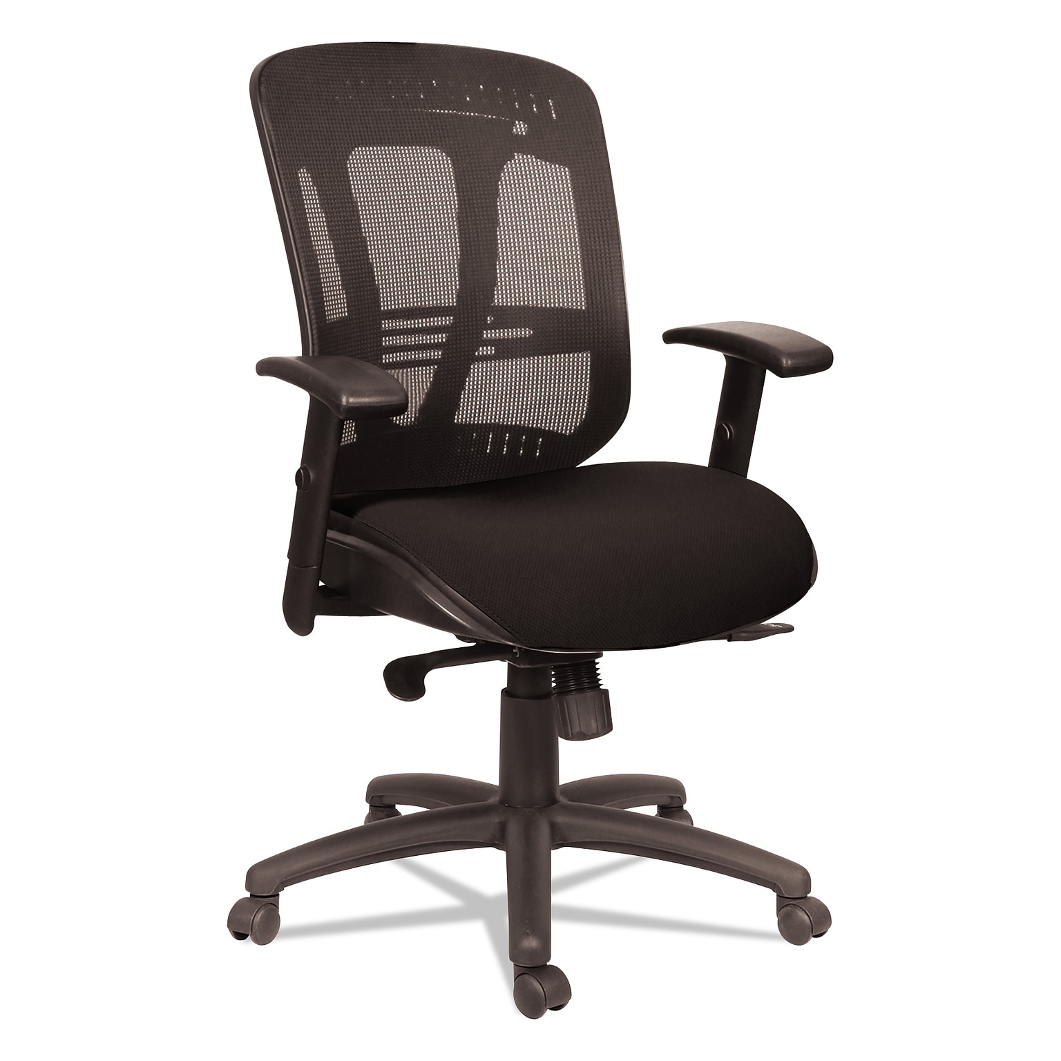 Alera® Eon Series Height Adjustable Arm Mesh Computer and Desk Chair, Black (ALEEN4217)