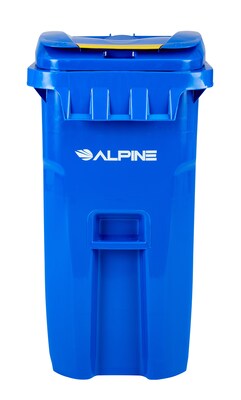 Alpine Industries 500 Series Plastic Outdoor Trash Can, 64 Gallon, Blue (ALP500-64-BLU)