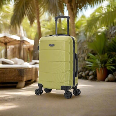 DUKAP Sense 2 Hardside Carry-On Suitcase, 4-Wheeled Spinner, TSA Checkpoint Friendly, Green (DKSEN00S-GRN)