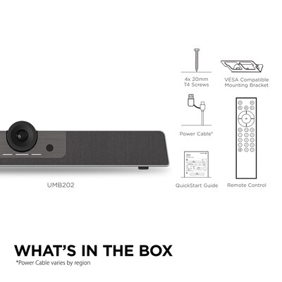 ViewSonic HD 4K 3840 x 2160 Video Conferencing System, Standalone, Black (UMB202)