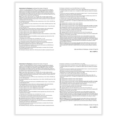 ComplyRight 2023 W-2 Tax Form, 2-Up, Employee Copy C, 50/Pack (520350)