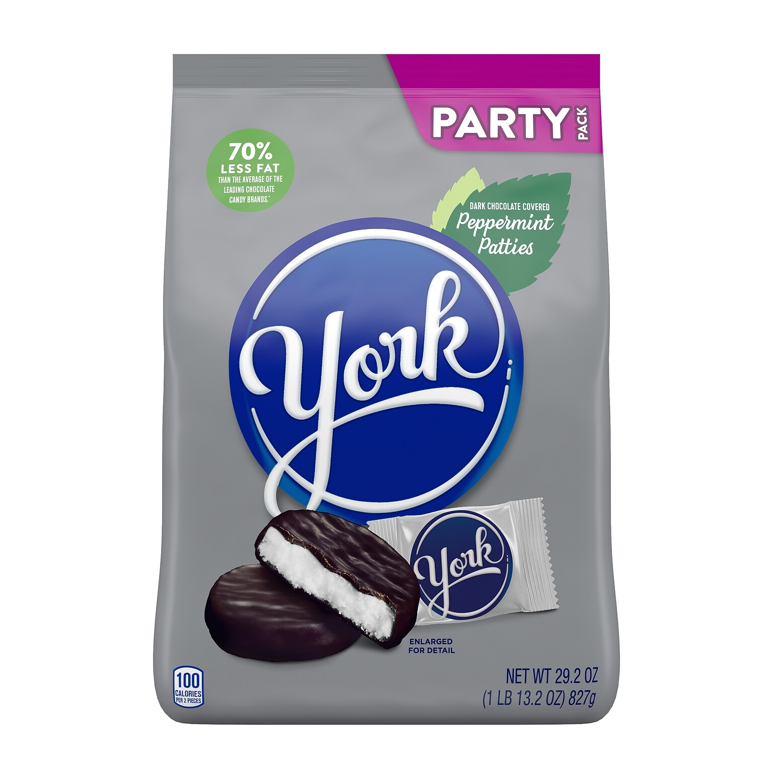 York Miniatures Dark Chocolate Peppermint Patties, 29.2 oz. (HEC05811)