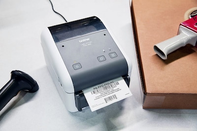 Brother TD-4420DN 4.3” Desktop Network Barcode Label Printer and 4 Rolls of 4" x 6" Labels