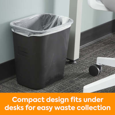 Coastwide Professional™ Indoor Trash Can Without Lid, Black Soft Molded Plastic, 3.5 Gallon (CW56428)