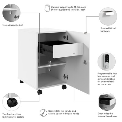 Bush Business Furniture Assure 26"H Storage Cabinet, White (AUS116WHSU)