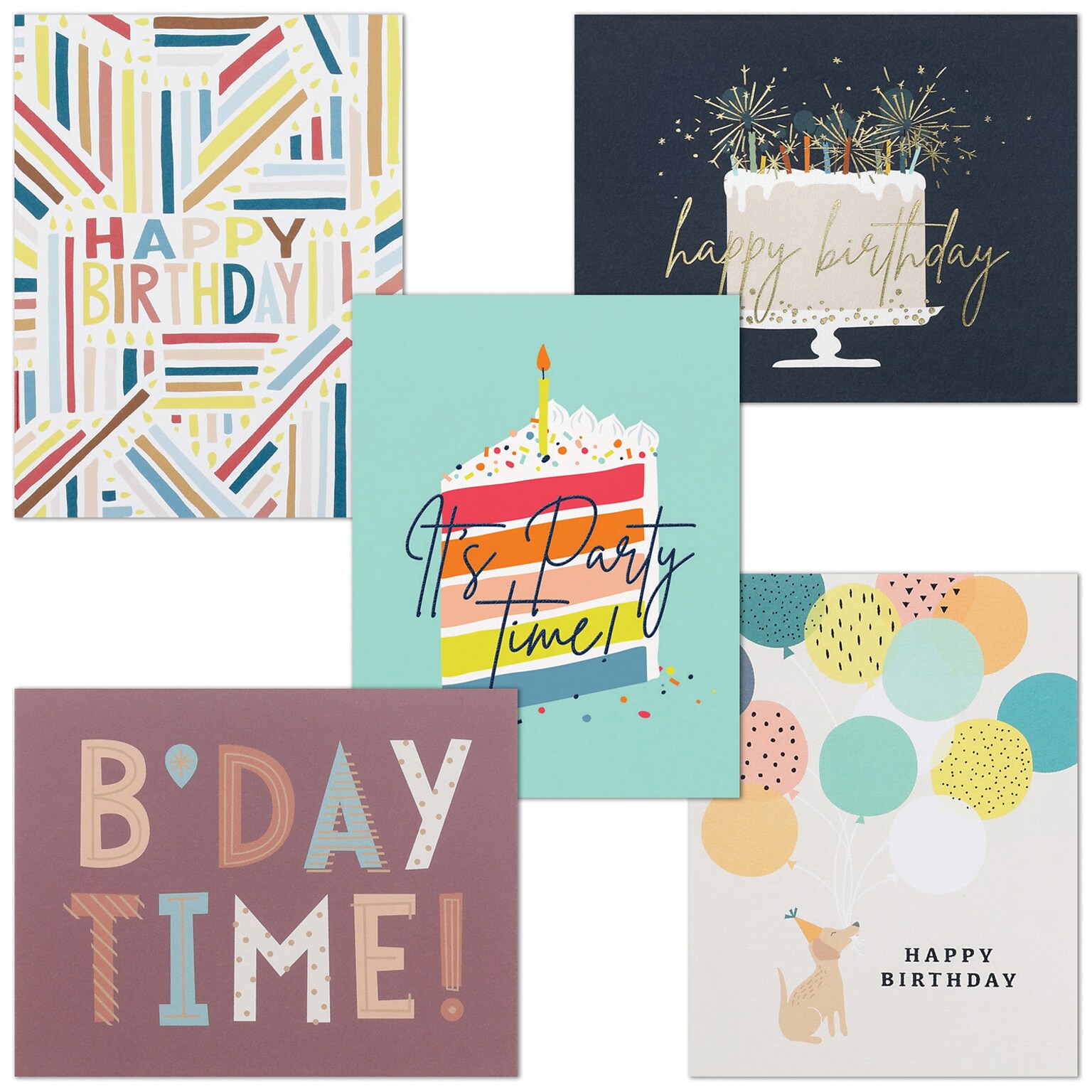 4 1/4 x 5 1/2  Birthday Assortment Cards, with Envelopes