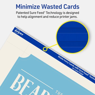 Avery Integrated Cards, 6" x 9", Matte Ivory, 25/Pack (95355)