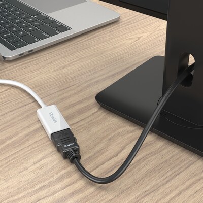 Staples TECH USB-C to Ethernet Adapter, Female to Male, White (ST62369)