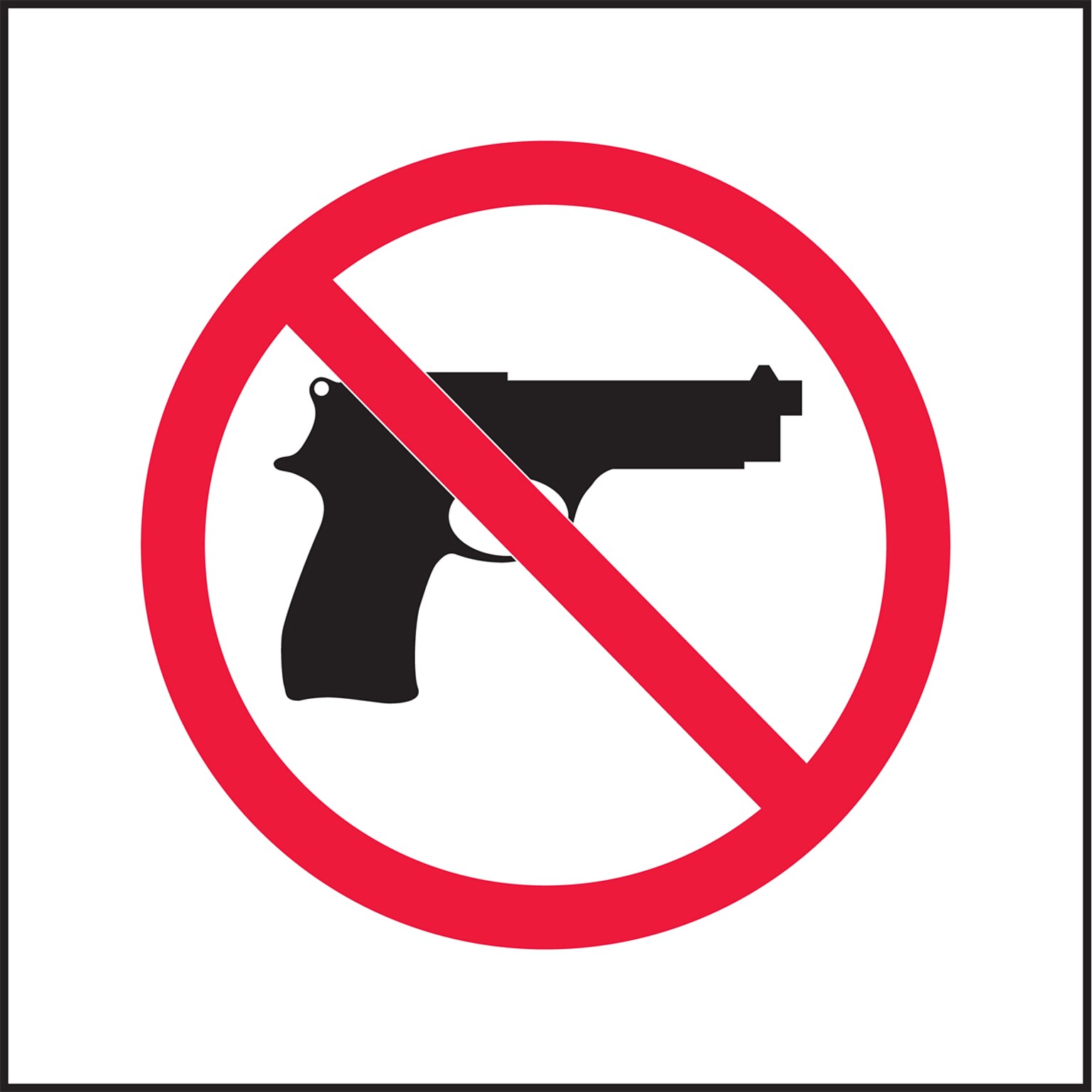 AccuformNMC Firearms (Firearms Prohibited Symbol) Wall Sign, 10 x 10, Black/Red/White (MACC536VA)