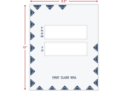 ComplyRight First Class Peel & Seal Tax Envelope, 9.5 x 12, White/Blue, 50/Pack (PEO41)