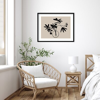 Amanti Art Beige Etchings III Poster by Urban Road Wood Framed Wall Art Print, 33 x 26 (A426755478