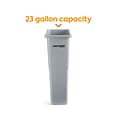 Coastwide Professional™ Slim Plastic Trash Can with no Lid, Gray, 23 Gal. (CW50717)