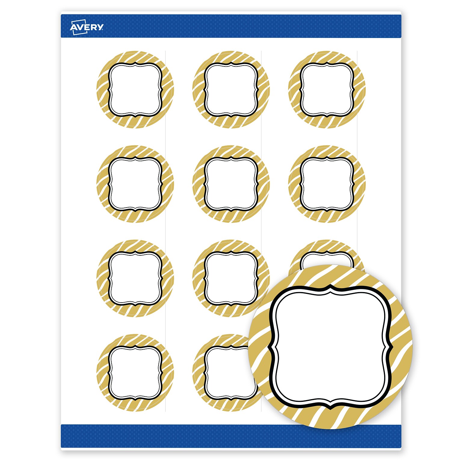 Avery Round Laser/Inkjet Multipurpose Labels, 2 Dia., White, 120/Pack (19479370997)