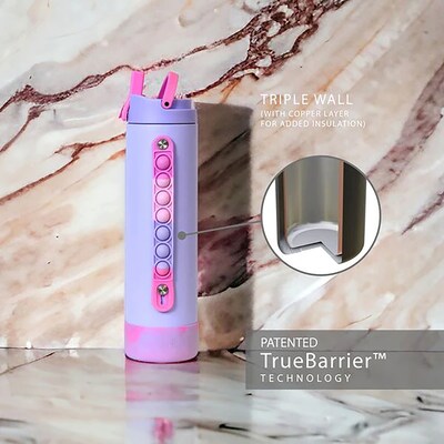 Elemental Iconic Pop Stainless Steel Triple Wall Insulated Water Bottle, 14 oz., Lilac Tie Dye (EMLEB14LCTD33P)