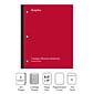 Staples Wireless 1-Subject Notebook, 8.5" x 11", College Ruled, 80 Sheets, Red (ST58379)