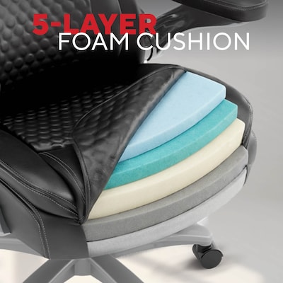 Staples Randolph Ergonomic Bonded Leather Executive Big & Tall Chair, 400 lb. Capacity, Black (ST62818)