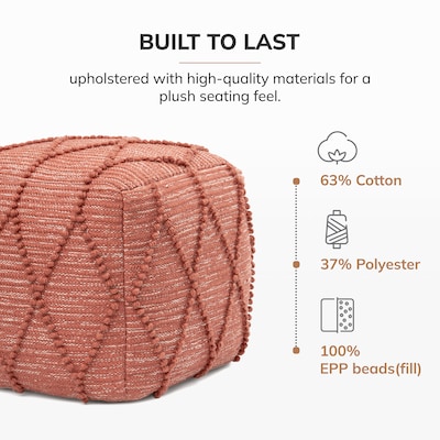 Anji Mountain Atlas Terracotta Fabric Rectangular Pouf Ottoman (AMBPF097-1917)