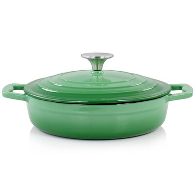 MegaChef Cast Iron 2 Quart Dutch Oven, Green (936119982M)