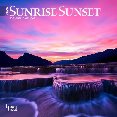 2025 BrownTrout Sunrise Sunset 7 x 7 Monthly Wall Calendar (9781975473983)