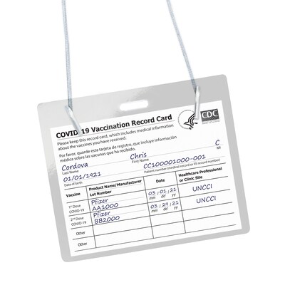 Avery Secure Top Heavy Duty Hanging Style Name Badge Holders, 3" x 4", Clear Landscape Holders, 100/Box (2922)