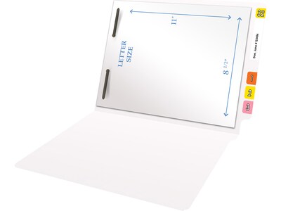 Medical Arts Press Heavy Duty End Tab File Folder, Straight-Cut, Letter Size, White, 40/Box (S-09461-WHT)