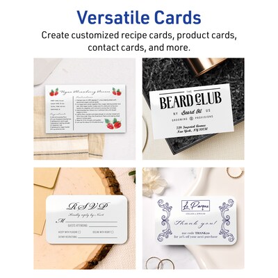 Avery Integrated Cards, 3" x 5", Glossy White, 75/Pack (95337)