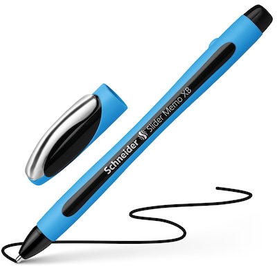 Schneider Slider Memo Ballpoint Pen, Extra Broad Point, Black Ink, 10/Box (150201)
