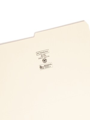 Smead File Folder, 1/2-Cut Tab, Legal Size, Manila, 100/Box (15320)