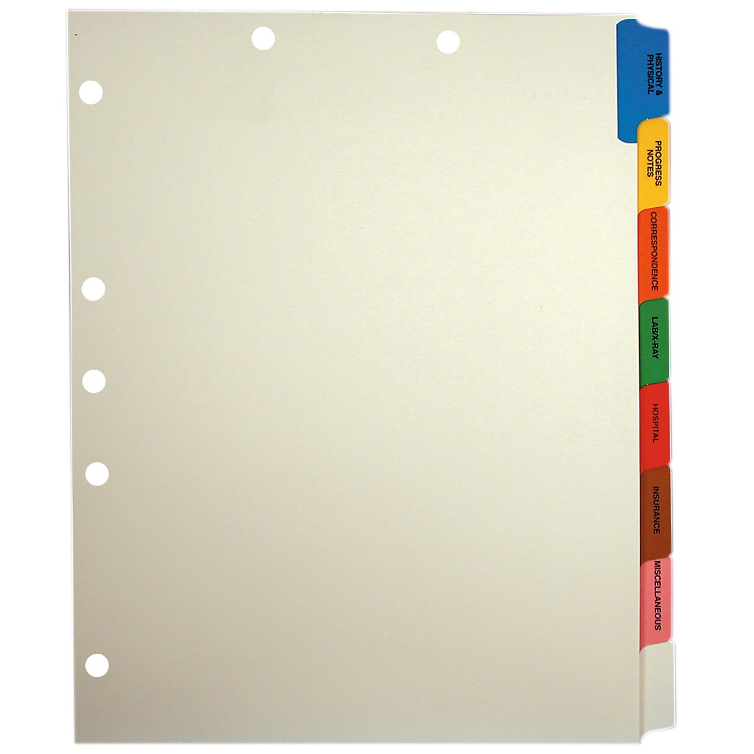 Tabbies Patitent Pre-Printed Cardstock Dividers, 8, Ivory, 40/Set (TAB54505)