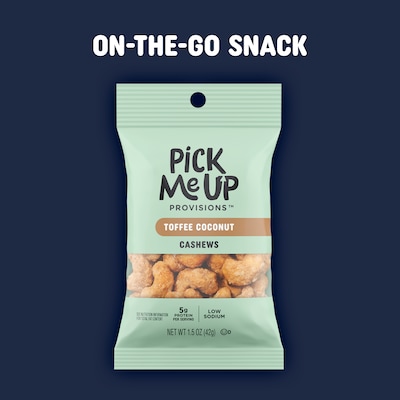 Pick Me Up Provisions™ Toffee Coconut Cashews, 1.5 oz., 36 Bags/Box (PM63390)