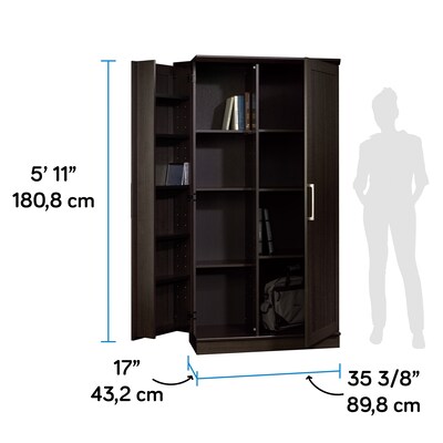 Sauder HomePlus 71"H Storage Cabinet with 12 Shelves, Dakota Oak (411572)