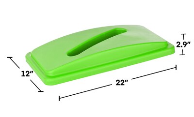 Alpine Industries Polypropylene Recycling Bin, 23 Gallon, Lime Green , 3/Pack (ALP4778-4-LGRN-3)